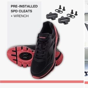 Black & Pink Tommaso Cycling Shoes, Size 8 (EU 39)